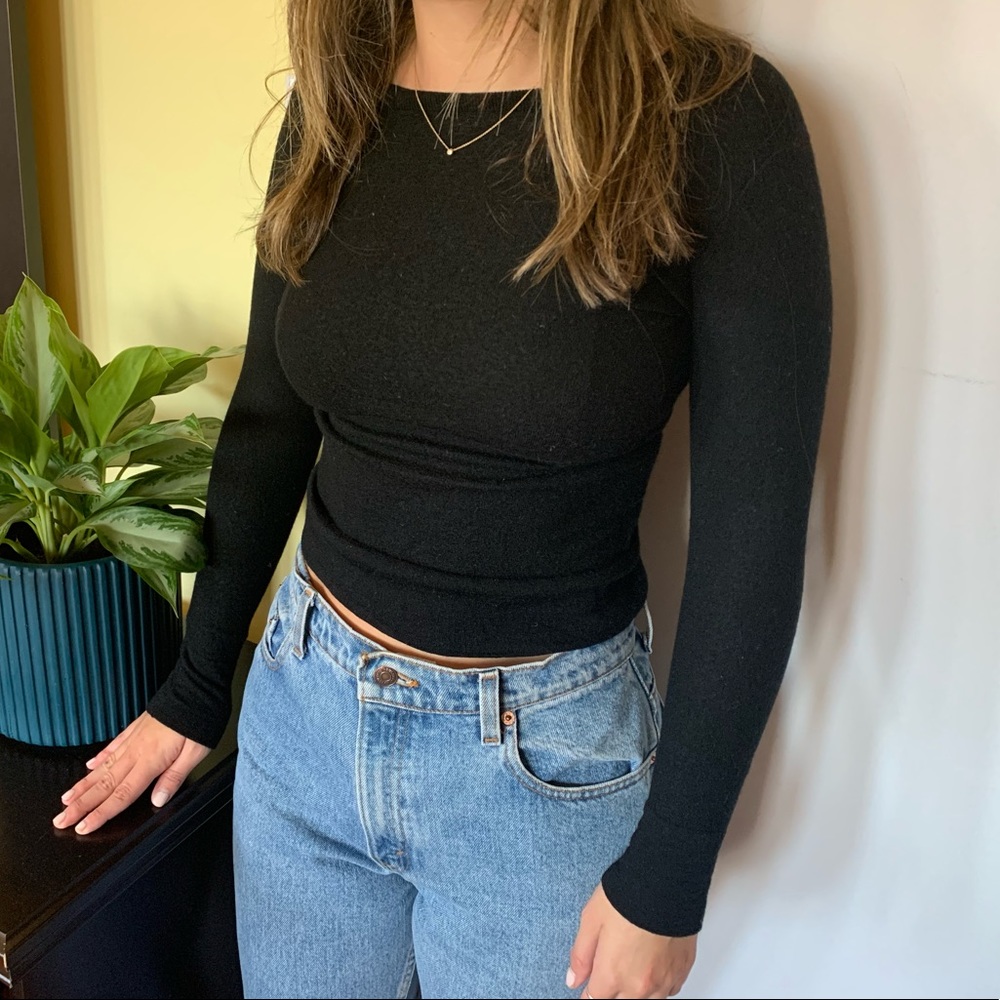 Club Monaco Merino Wool Black Sweater